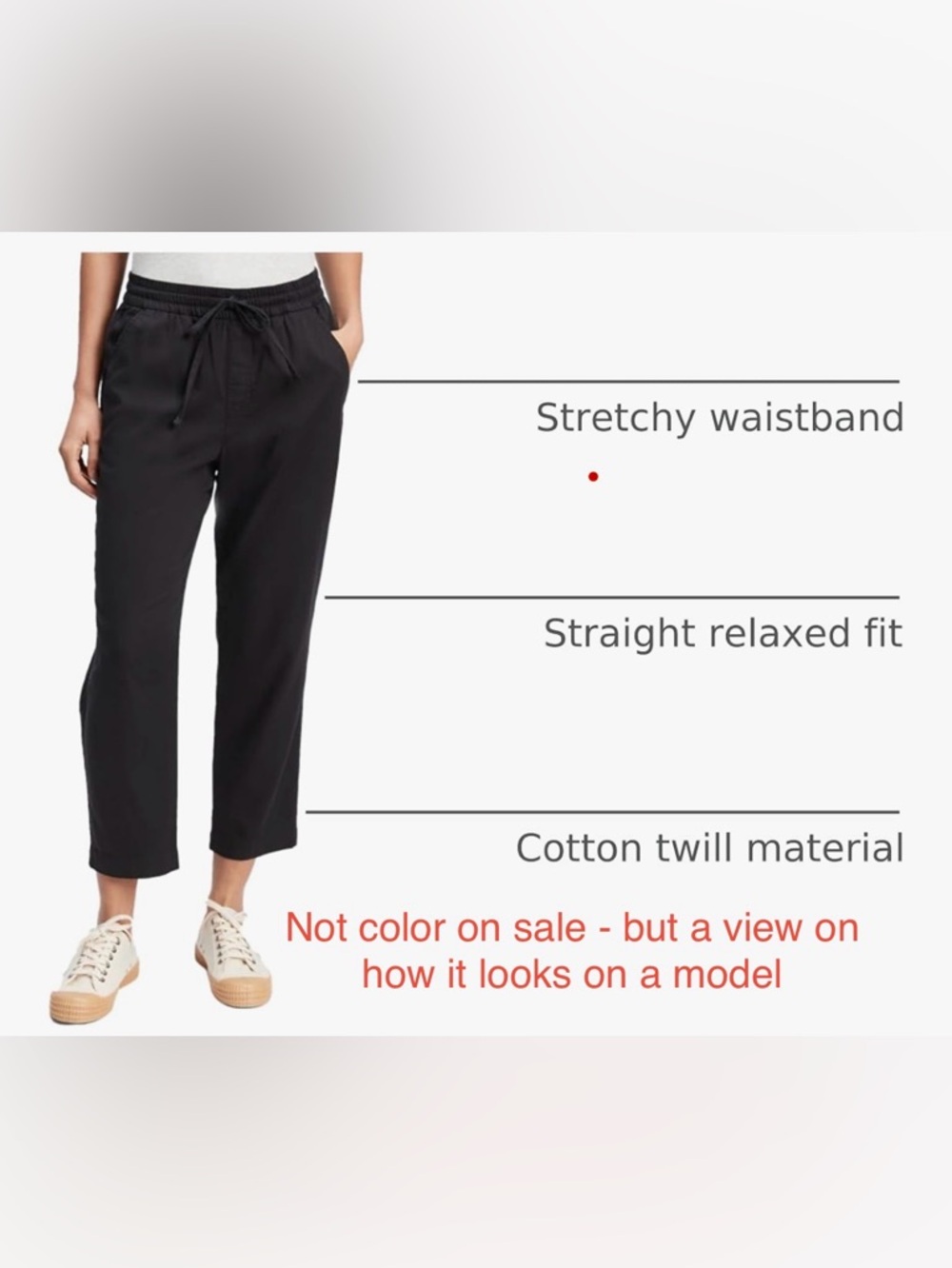 GAP Easy Pant Twill Drawstring Cropped Pant - Navy